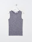 Blue Ink Merino & Cotton Blend Singlet, Velveteen, 8-14 product photo