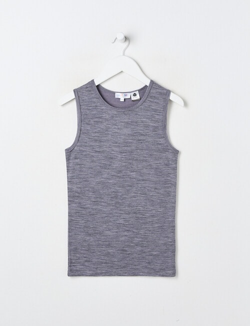 Blue Ink Merino & Cotton Blend Singlet, Velveteen, 8-14 product photo