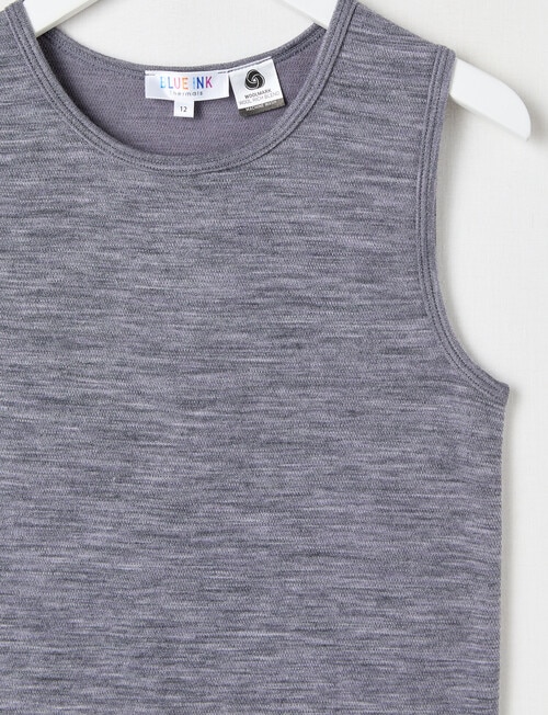 Blue Ink Merino & Cotton Blend Singlet, Velveteen, 8-14 product photo View 02 L