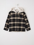 Mac & Ellie Long Sleeve Hooded Shirt, Black product photo