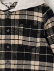 Mac & Ellie Long Sleeve Hooded Shirt, Black product photo View 03 S