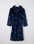 Sleep Squad Pixel Checker Hooded Robe, Midnight Blue, 8-16 product photo