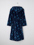 Sleep Squad Pixel Checker Hooded Robe, Midnight Blue, 8-16 product photo View 02 S
