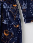 Sleep Squad Basketball Hooded Robe, Midnight Blue, 8-16 product photo View 03 S