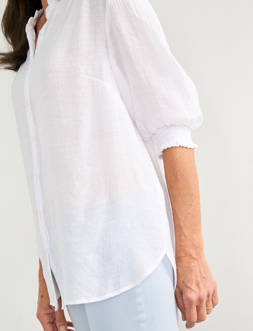 Ella J Romantic Shirt, White product photo View 06 L