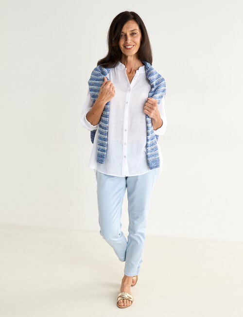 Ella J Romantic Shirt, White product photo View 08 L