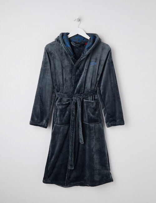 Sleep Squad Gamer Hooded Robe, Future Grey, 8-16 product photo