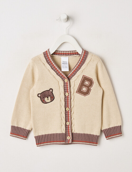 Teeny Weeny V-Neck Knit Cardigan, Chalk product photo