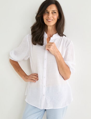 Ella J Romantic Shirt, White product photo
