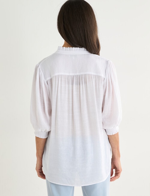 Ella J Romantic Shirt, White product photo View 02 L
