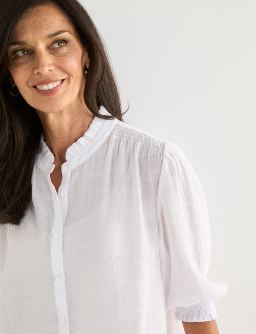 Ella J Romantic Shirt, White product photo View 04 L