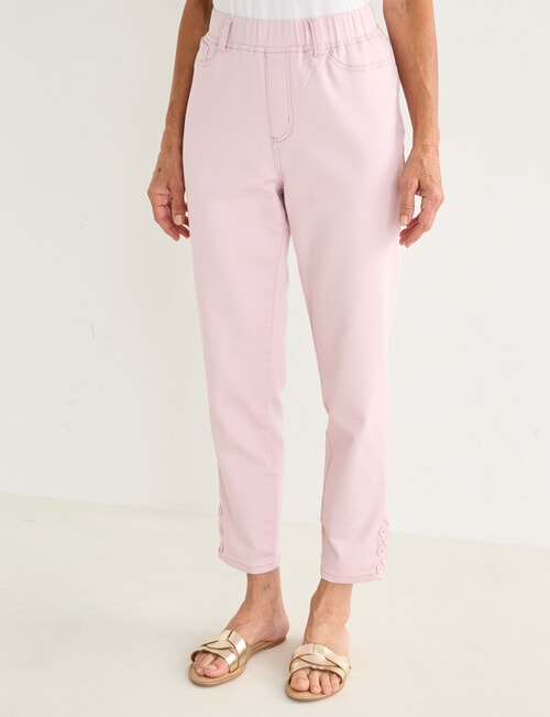 Ella J Coloured Jean, Pale Pink product photo View 05 L