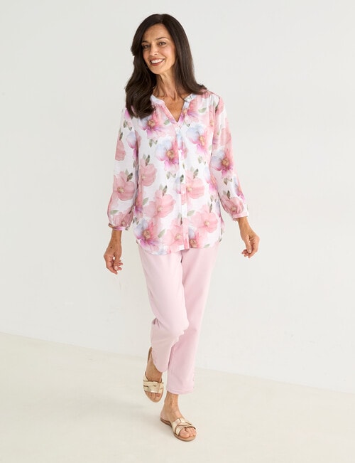 Ella J Coloured Jean, Pale Pink product photo View 03 L
