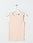Blue Ink Merino & Cotton Blend Singlet, Powder Pink, 8-14 product photo