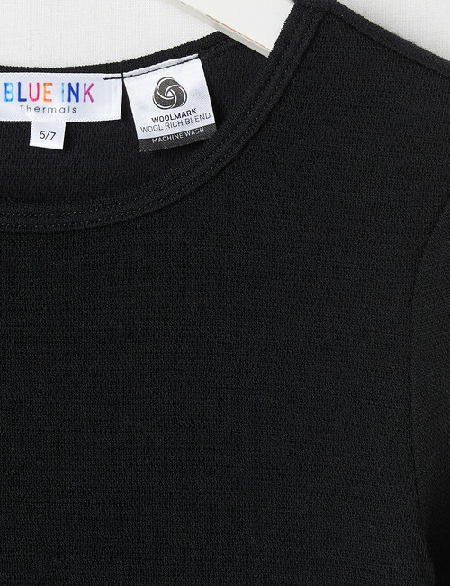 Blue Ink Merino & Cotton Blend Long Sleeve Top, Black, 3- 7 product photo View 02 L