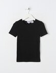 Blue Ink Merino & Cotton Blend Short Sleeve Top, Black, 3-7 product photo
