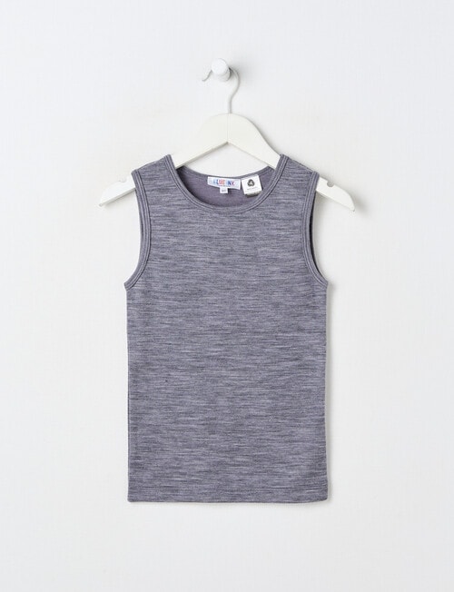 Blue Ink Merino & Cotton Blend Singlet, Velveteen, 3-7 product photo