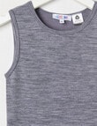 Blue Ink Merino & Cotton Blend Singlet, Velveteen, 3-7 product photo View 02 S