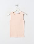 Blue Ink Merino & Cotton Blend Singlet, Powder Pink, 3-7 product photo