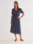 Ella J Spot Elastic Waist Dress, Navy product photo