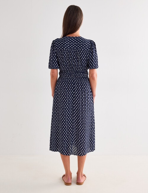 Ella J Spot Elastic Waist Dress, Navy product photo View 02 L