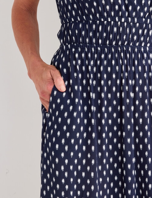 Ella J Spot Elastic Waist Dress, Navy product photo View 05 L
