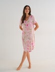 Whistle Sleep T-Shirt Nightie, Vintage Blush Print product photo View 03 S