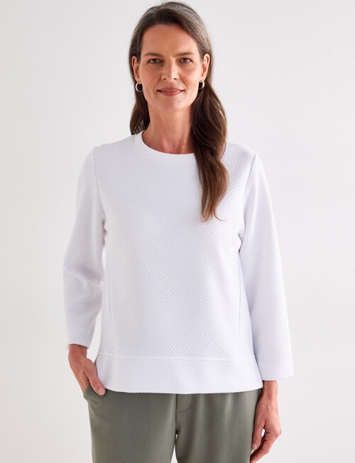 Ella J Textured Top, White product photo