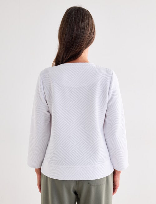 Ella J Textured Top, White product photo View 02 L
