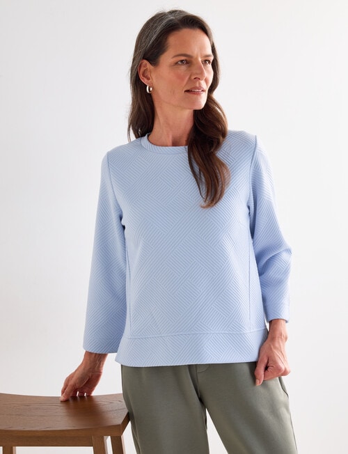 Ella J Textured Top, Pale Blue product photo View 04 L