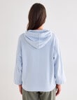 Ella J Relaxed Zip Sweatshirt, Pale Blue product photo View 02 S