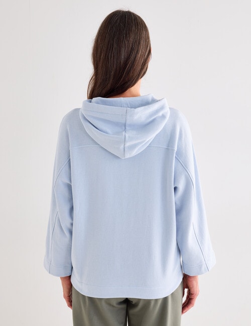 Ella J Relaxed Zip Sweatshirt, Pale Blue product photo View 02 L