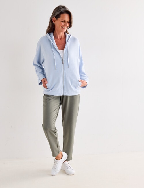 Ella J Relaxed Zip Sweatshirt, Pale Blue product photo View 03 L