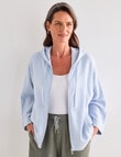 Ella J Relaxed Zip Sweatshirt, Pale Blue product photo View 04 S