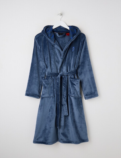 Sleep Squad Lightning Hooded Robe, Vintage Indigo, 8-16 product photo