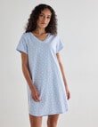 Zest Sleep T-Shirt Nightie, Pale Blue Flower product photo