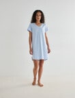 Zest Sleep T-Shirt Nightie, Pale Blue Flower product photo View 03 S