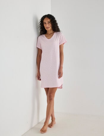 Zest Sleep T-Shirt Nightie, Pink Heart product photo