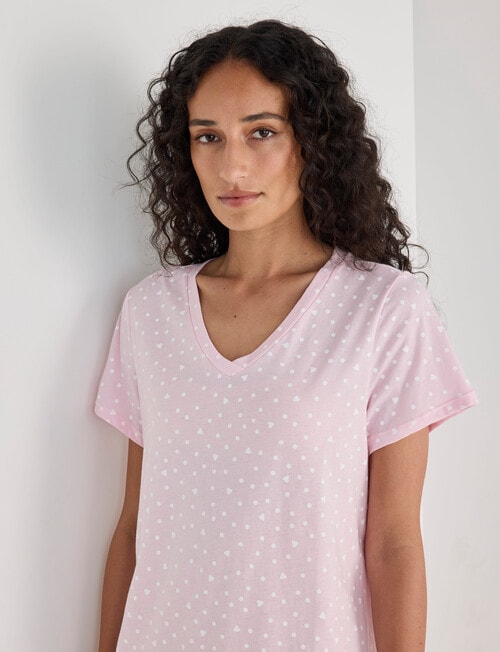 Zest Sleep T-Shirt Nightie, Pink Heart product photo View 04 L