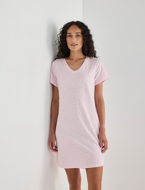 Zest Sleep T-Shirt Nightie, Pink Heart product photo View 05 L