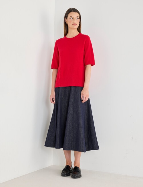 Jigsaw Carve Cashmere Blend Tee, Crimson Red product photo View 03 L