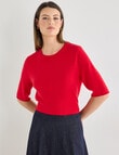 Jigsaw Carve Cashmere Blend Tee, Crimson Red product photo View 05 S