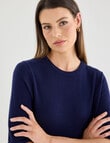 Jigsaw Carve Cashmere Blend Tee, Midnight Blue product photo