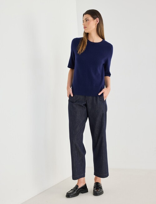 Jigsaw Carve Cashmere Blend Tee, Midnight Blue product photo View 03 L