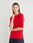 Jigsaw Carve Cashmere Blend Tee, Crimson Red product photo