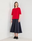 Jigsaw Carve Cashmere Blend Tee, Crimson Red product photo View 03 S