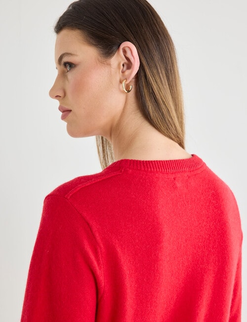 Jigsaw Carve Cashmere Blend Tee, Crimson Red product photo View 06 L