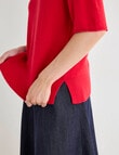 Jigsaw Carve Cashmere Blend Tee, Crimson Red product photo View 09 S