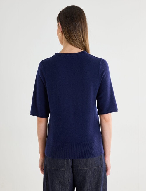 Jigsaw Carve Cashmere Blend Tee, Midnight Blue product photo View 02 L