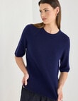Jigsaw Carve Cashmere Blend Tee, Midnight Blue product photo View 04 S